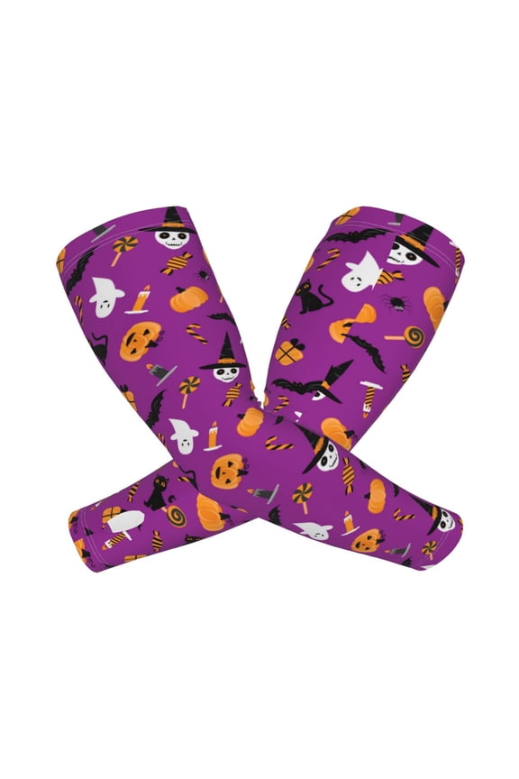 Halloween2 Arm Sleeves for Men and Women - Tattoo Cover Up UPF 50+ Cooling Sports Sleeve for Basketball Golf Football-One Size