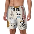 thumbnail image 1 of Picia Hand Drawn Animals pattern Mens Swim Trunks with Compression Liner Stretch Beach Shorts Quick Dry with Zipper Pockets No-Chafing Board Shorts-Large, 1 of 9