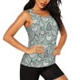 thumbnail image 1 of Picia Hand Drawn Chickens Pattern Women's Workout Tank Top,Breathable Activewear,Slim Fit Athletic Top,Versatile Workout Moisture-wicking top-Large, 1 of 9
