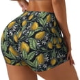 thumbnail image 1 of Picia Hand Drawn Citrus Fruits Elegant Lemons Printed Workout Shorts for Women Seamless Scrunch Butt Lifting High Waisted Yoga Gym Booty Running Moisture-wicking Short Pants-Medium, 1 of 9