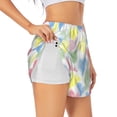 thumbnail image 1 of Picia Hand Drawn Colored Hearts Pattern Women's 2 in 1 Athletic Running Shorts High Waisted Workout Casual Gym Sweat Shorts with Comfy Liner Zipper Pockets-XX-Large, 1 of 9