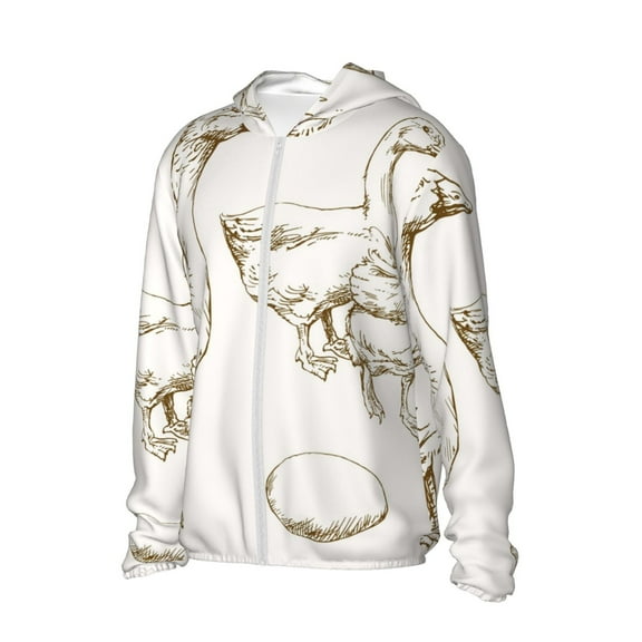 Picia Hand Drawn Goose Women's Men's UPF 50 Sun Protection Hoodie Shirt Long Sleeve SPF Fishing Outdoor UV Hiking Lightweight Shirts-XX-Large