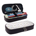 thumbnail image 1 of Picia Hand Drawn Rabbit Pattern Large Capacity PU Leather Pencil Case Organizer Pen Marker Holder Double Zipper Storage Bag Big Pencil Pouch for College Office, 1 of 6