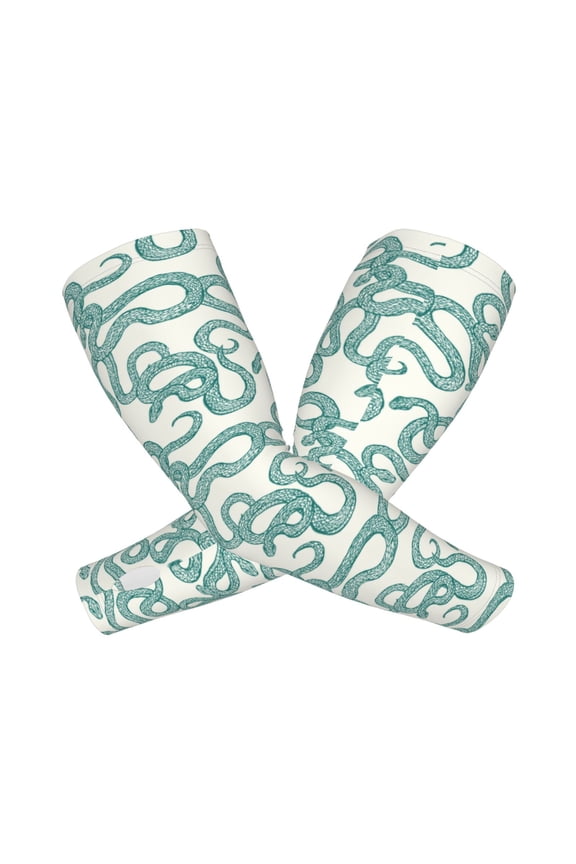 Hand Drawn Snake Arm Sleeves for Men and Women - Tattoo Cover Up UPF 50+ Cooling Sports Sleeve for Basketball Golf Football-One Size