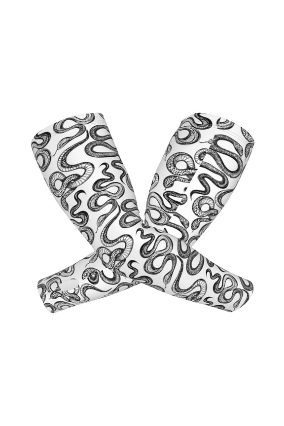 Hand Drawn Snake Arm Sleeves for Men and Women - Tattoo Cover Up UPF 50+ Cooling Sports Sleeve for Basketball Golf Football-One Size