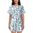 thumbnail image 1 of Picia Hand Drawn Snake Pajamas Sets for Women Soft Short-Sleeved Pjs with Lounge Shorts Two Piece Sleepwear-Medium, 1 of 9