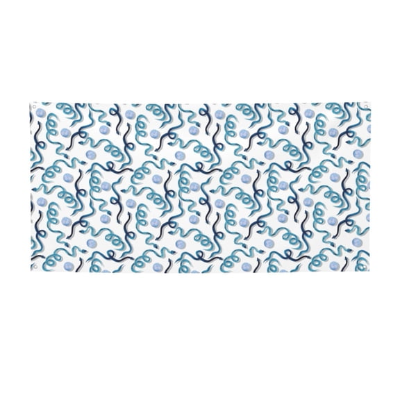 Picia Hand Drawn Snake Pattern Party Banner, Festive Decoration, Holiday Banner, Celebration Decor, Event Banner, Reusable Party Banner-Medium