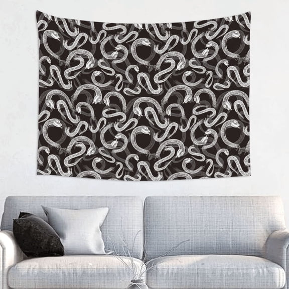 Picia Hand Drawn Snake Pattern Tapestry-Tapestries for Bedroom Living Room Dorm(29x37")