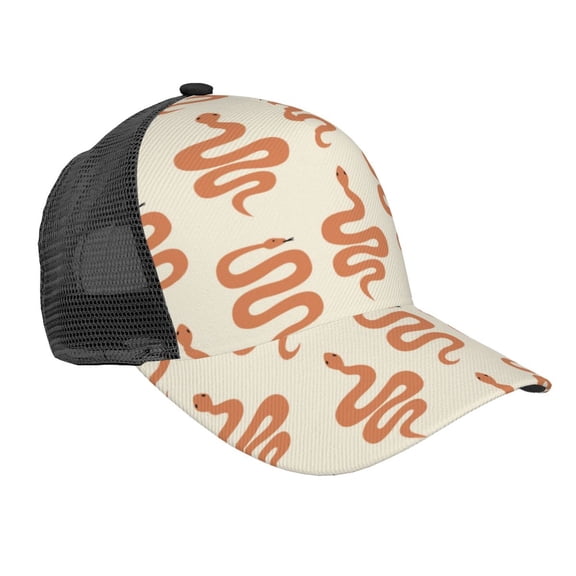 Picia Hand Drawn Snake Pattern Trucker Hat,Baseball Cap,Sun Protection Cap,Stylish Headwear,Leisure Cap,Outdoor Sports Cap