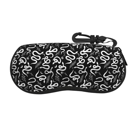 Picia Hand Drawn Snake Print Sunglasses Case, Eyeglasses Case Protector Large Glasses Case, Key Lock Case Protective Glasses Holder Eyeglasses Cases