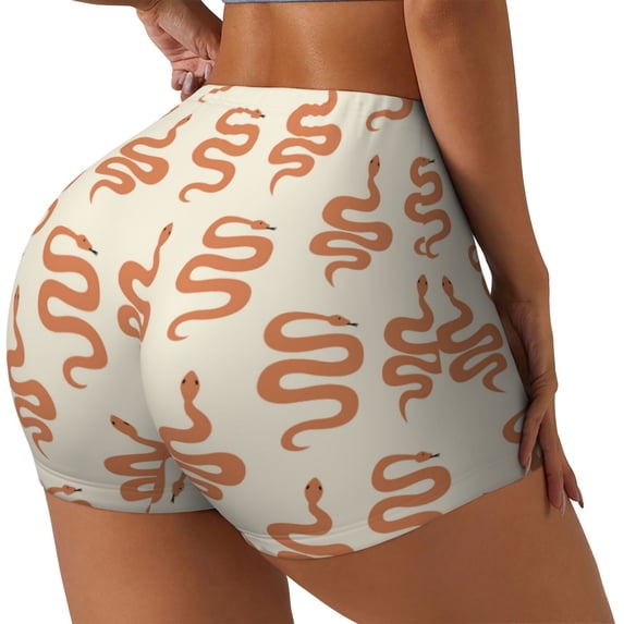 Picia Hand Drawn Snake Printed Workout Shorts for Women Seamless Scrunch Butt Lifting High Waisted Yoga Gym Booty Running Moisture-wicking Short Pants-X-Large