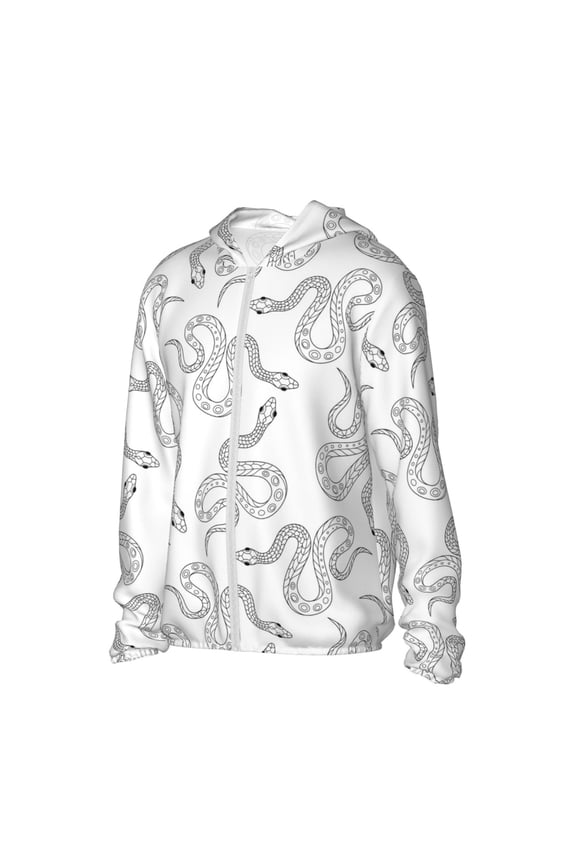 Hand Drawn Snake Women's Men's UPF 50+ Sun Protection Hoodie Shirt Long Sleeve SPF Fishing Outdoor UV Hiking Lightweight Shirts-Large
