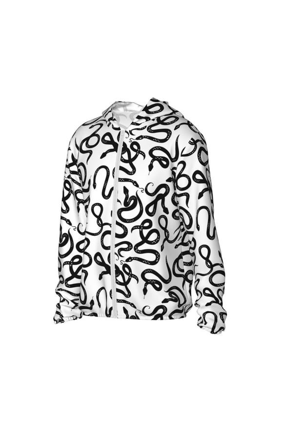 Hand Drawn Snake Women's Men's UPF 50+ Sun Protection Hoodie Shirt Long Sleeve SPF Fishing Outdoor UV Hiking Lightweight Shirts-XX-Large