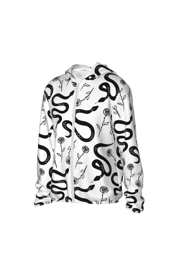 Hand Drawn Snake Women's Men's UPF 50+ Sun Protection Hoodie Shirt Long Sleeve SPF Fishing Outdoor UV Hiking Lightweight Shirts-XX-Large