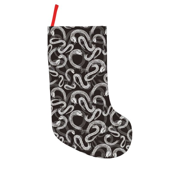 Picia Hand Drawn Snake for 18in Christmas Stockings, Xmas Stocking for Kids, Holiday and Family Stocking for Fireplace or Party Decoration