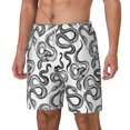 thumbnail image 1 of Picia Hand Drawn Snake pattern Mens Swim Trunks with Compression Liner Stretch Beach Shorts Quick Dry with Zipper Pockets No-Chafing Board Shorts-X-Large, 1 of 9
