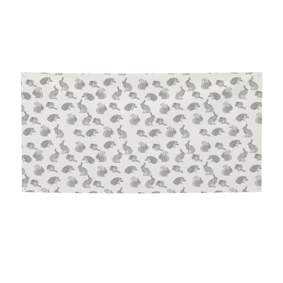 Picia Hand Drawn Squirrel Pattern Party Banner, Festive Decoration, Holiday Banner, Celebration Decor, Event Banner, Reusable Party Banner-Medium