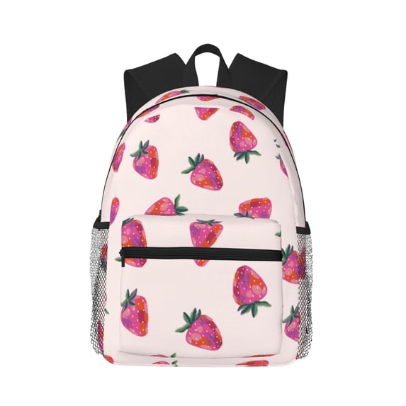 Picia Hand Drawn Strawberry Large Capacity Backpack Classic Style Backpack Casual Backpack Water-Resistant School Work Travel Outdoor Backpack