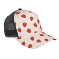 thumbnail image 1 of Picia Hand Drawn Strawberry Pattern Trucker Hat,Baseball Cap,Sun Protection Cap,Stylish Headwear,Leisure Cap,Outdoor Sports Cap, 1 of 7