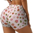 thumbnail image 1 of Picia Hand Drawn Strawberry Printed Workout Shorts for Women Seamless Scrunch Butt Lifting High Waisted Yoga Gym Booty Running Moisture-wicking Short Pants-Large, 1 of 9