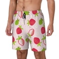 thumbnail image 1 of Picia Hand Drawn Strawberry pattern Mens Swim Trunks with Compression Liner Stretch Beach Shorts Quick Dry with Zipper Pockets No-Chafing Board Shorts-3X-Large, 1 of 9