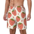 thumbnail image 1 of Picia Hand Drawn Strawberry pattern Mens Swim Trunks with Compression Liner Stretch Beach Shorts Quick Dry with Zipper Pockets No-Chafing Board Shorts-Large, 1 of 9