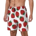 thumbnail image 1 of Picia Hand Drawn Strawberry pattern Mens Swim Trunks with Compression Liner Stretch Beach Shorts Quick Dry with Zipper Pockets No-Chafing Board Shorts-Medium, 1 of 9