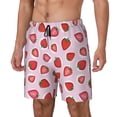thumbnail image 1 of Picia Hand Drawn Strawberry pattern Mens Swim Trunks with Compression Liner Stretch Beach Shorts Quick Dry with Zipper Pockets No-Chafing Board Shorts-Medium, 1 of 9