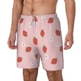 thumbnail image 1 of Picia Hand Drawn Strawberry pattern Mens Swim Trunks with Compression Liner Stretch Beach Shorts Quick Dry with Zipper Pockets No-Chafing Board Shorts-Medium, 1 of 9