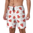 thumbnail image 1 of Picia Hand Drawn Strawberry pattern Mens Swim Trunks with Compression Liner Stretch Beach Shorts Quick Dry with Zipper Pockets No-Chafing Board Shorts-Medium, 1 of 9