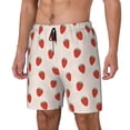 thumbnail image 1 of Picia Hand Drawn Strawberry pattern Mens Swim Trunks with Compression Liner Stretch Beach Shorts Quick Dry with Zipper Pockets No-Chafing Board Shorts-Medium, 1 of 9