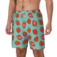 thumbnail image 1 of Picia Hand Drawn Strawberry pattern Mens Swim Trunks with Compression Liner Stretch Beach Shorts Quick Dry with Zipper Pockets No-Chafing Board Shorts-Small, 1 of 9