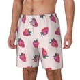 thumbnail image 1 of Picia Hand Drawn Strawberry pattern Mens Swim Trunks with Compression Liner Stretch Beach Shorts Quick Dry with Zipper Pockets No-Chafing Board Shorts-X-Large, 1 of 9