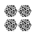 thumbnail image 1 of Picia Hand Drawn Tomatoes Printed Leather Coasters for Drinks, 4" Drink Coasters Set of 4 for Tabletop Protection, Handmade Luxurious Home Décor and Housewarming Gift -Hexagon, 1 of 6
