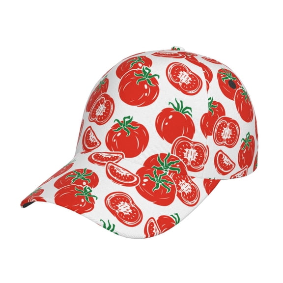 Picia Hand Drawn Tomatoes pattern Trucker Low Profile Hat Men Women Baseball Cap Dad Hat Adjustable Unconstructed Plain Cap
