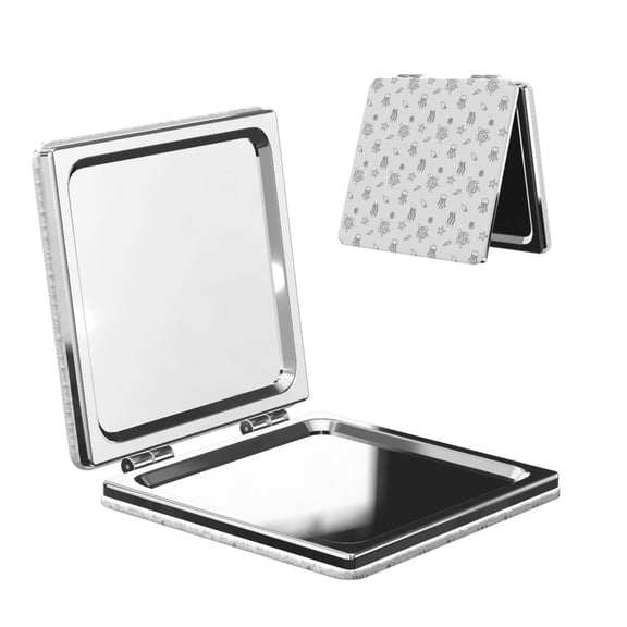 Picia Hand Drawn Turtle for Compact Vanity Mirror , Travel Makeup Mirror , Portable Magnifying Cosmetic Mirror for Daily, Work, Business-Square