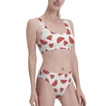 thumbnail image 1 of Picia Hand Drawn Watermelon Women's High Waisted Bikini Scoop Neck Swimsuit Two Pieces Bathing Suit-X-Large, 1 of 8
