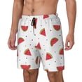 thumbnail image 1 of Picia Hand Drawn Watermelon pattern Mens Swim Trunks with Compression Liner Stretch Beach Shorts Quick Dry with Zipper Pockets No-Chafing Board Shorts-Large, 1 of 9