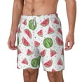 thumbnail image 1 of Picia Hand Drawn Watermelon pattern Mens Swim Trunks with Compression Liner Stretch Beach Shorts Quick Dry with Zipper Pockets No-Chafing Board Shorts-Small, 1 of 9