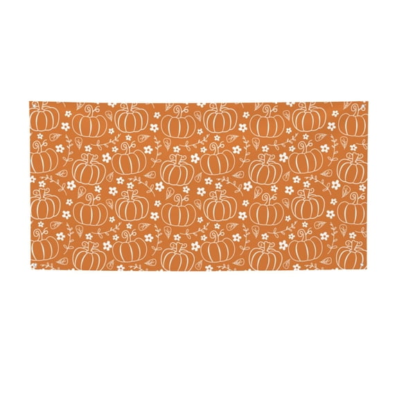 Picia Hand-drawn Pumpkin with Flowers Pattern Party Banner, Festive Decoration, Holiday Banner, Celebration Decor, Event Banner, Reusable Party Banner-Small