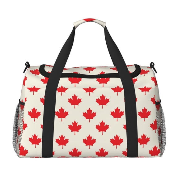 Picia Happy Canada Day Print Travel Duffle Bag,Weekender Bags for Women with Shoe Compartment, Gym Duffel Bag with Wet Pocket, Hospital Bags for Labor and Delivery