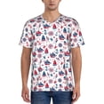 thumbnail image 1 of Picia Happy Columbus Day Pattern Mens Polo Shirts Quick Dry Short Sleeve Golf T Shirt Performance Moisture Wicking Casual Workout Baseball T-shirt-Medium, 1 of 7