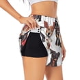 thumbnail image 1 of Picia Happy Dog Faces Collage Pattern Women's 2 in 1 Athletic Running Shorts High Waisted Workout Casual Gym Sweat Shorts with Comfy Liner Zipper Pockets-Large, 1 of 9
