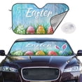 thumbnail image 1 of Picia Happy Easter Curved Windshield Sunshade Accordion Folding Style Auto Shade for Car Truck SUV Van Blocks UV Ray Sun Visor Protector -Small, 1 of 7