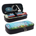 thumbnail image 1 of Picia Happy Easter Pattern Large Capacity PU Leather Pencil Case Organizer Pen Marker Holder Double Zipper Storage Bag Big Pencil Pouch for College Office, 1 of 6