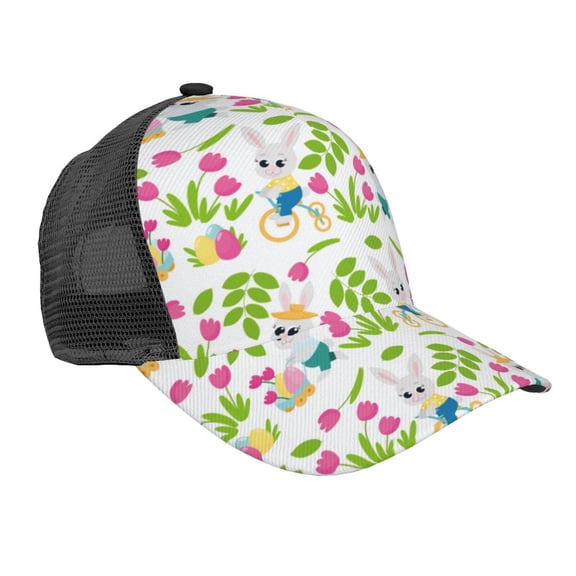 Picia Happy Easter Pattern Trucker Hat,Baseball Cap,Sun Protection Cap,Stylish Headwear,Leisure Cap,Outdoor Sports Cap