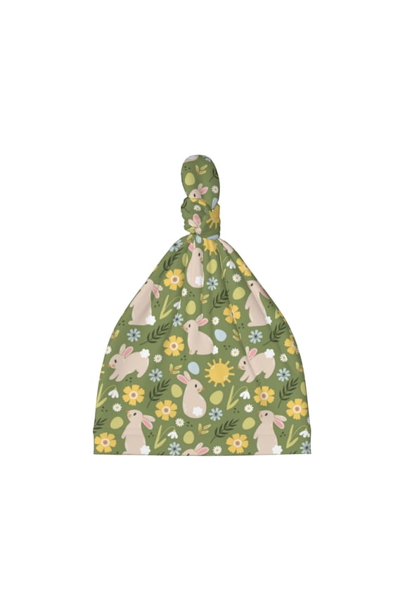 Happy Easter Printed Preemie Hats for Baby Girls Cotton Premature Knot Hats Newborn Hospital Cap Warm Knot Beanie Nicu for Preemie Girls and Boys