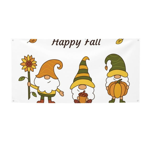 Picia Happy Fall Pattern Party Banner, Festive Decoration, Holiday Banner, Celebration Decor, Event Banner, Reusable Party Banner-Small