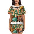 thumbnail image 1 of Picia Happy Fall Y'All Pajamas Sets for Women Soft Short-Sleeved Pjs with Lounge Shorts Two Piece Sleepwear-X-Large, 1 of 9