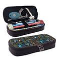 thumbnail image 1 of Picia Happy Father Day Pattern Large Capacity PU Leather Pencil Case Organizer Pen Marker Holder Double Zipper Storage Bag Big Pencil Pouch for College Office, 1 of 6